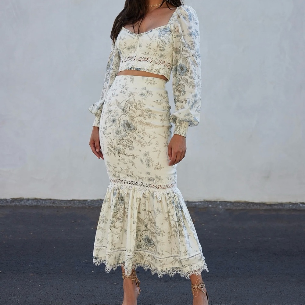V.Chapman Pisa Midi Ruffle Skirt